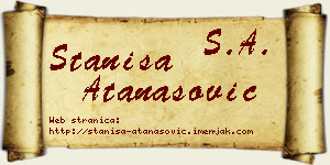 Staniša Atanasović vizit kartica
